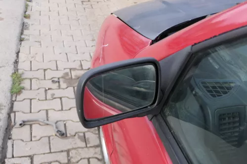 VW Polo 6N elektrischer Spiegel Außenspiegel links außen mit Glas schwarz matt  (182541)