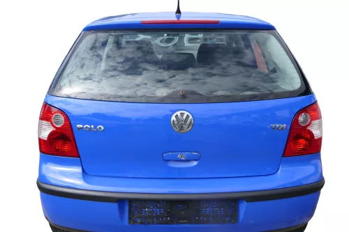 VW Polo 9N Fun Heckklappe Kofferraumklappe Klappe hinten Scheibe blau LA5F (182735)