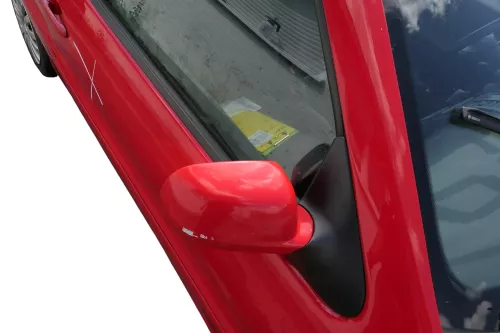 VW Polo 6N2 manueller Spiegel Außenspiegel rechts außen rot LP3G + Glas (182788)