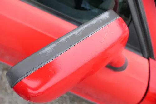 Audi 80 elektrischer elektrisch Spiegel Außenspiegel rechts mit Glas rot LY3H (182820)