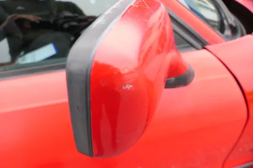 Audi 80 elektrischer elektrisch Spiegel Außenspiegel rechts mit Glas rot LY3H (182820)