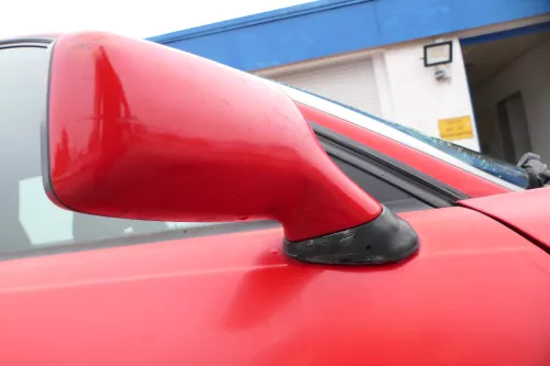 Audi 80 elektrischer elektrisch Spiegel Außenspiegel rechts mit Glas rot LY3H (182820)