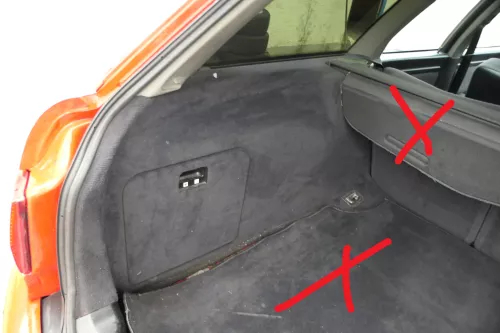 Audi 80 Abdeckung Verkleidung Kofferraum hinten links Seite 8A9863879B schwarz (182835)