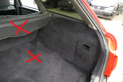 Audi 80 Abdeckung Verkleidung Kofferraum hinten rechts Seite 8A9863880B schwarz (182836)