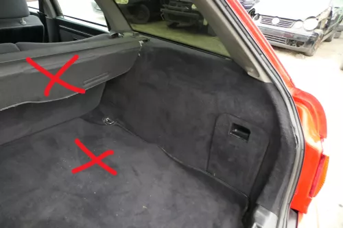 Audi 80 Abdeckung Verkleidung Kofferraum hinten rechts Seite 8A9863880B schwarz