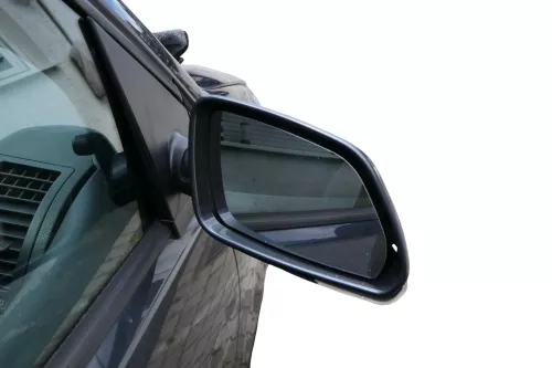 VW Polo 9N 9N3 mechanisch Spiegel Außenspiegel rechts vorne grau LC7V Blinker