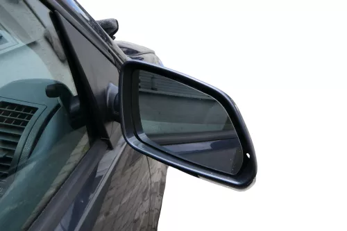 VW Polo 9N 9N3 mechanisch Spiegel Außenspiegel rechts vorne grau LC7V Blinker (183196)