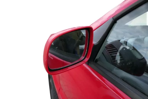 VW Polo 6N2 manueller Spiegel Außenspiegel links außen rot LP3G + Glas