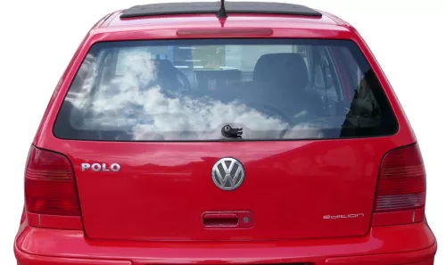 Polo 6N2 Heckklappe Klappe hinten Kofferraumklappe rot LP3G Scheibe ohneAnbautei