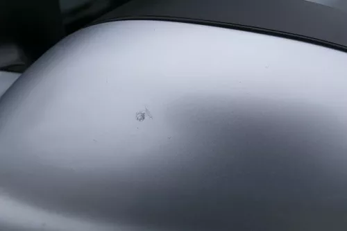 VW Fox 5Z manueller Spiegel Außenspiegel + Glas links silber grau LA7W (183546)