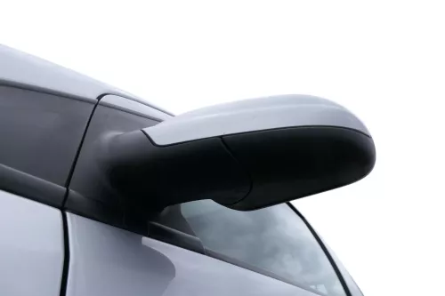 VW Fox 5Z manueller Spiegel Außenspiegel + Glas links silber grau LA7W (183546)