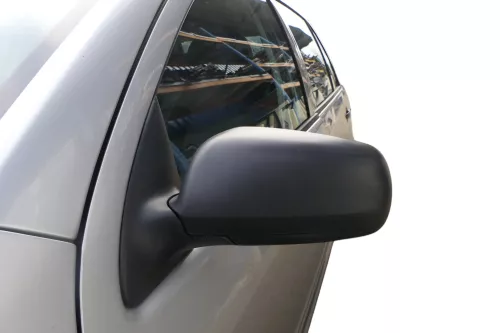 Skoda Fabia 6Y mechanischer Spiegel Außenspiegel links schwarz matt Glas