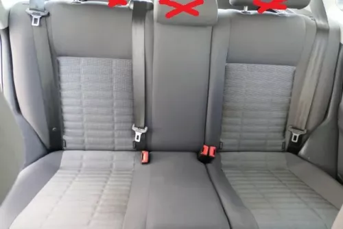 VW Polo 9N 9N3 Sitz Rückbank Sitzfläche Sitze 3 Punkt Gurt hinten blau OHNEKopfs