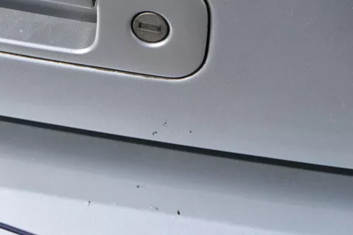 Polo 6N2 Heckklappe Klappe hinten Kofferraumklappe silber LA7W Scheibe ohneAnbau (183989)