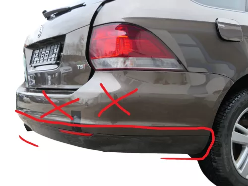 Golf 5 + 6 Kombi Avant NUR Spoiler für Stoßstange hinten Heckstoßstange schwarz  (184229)