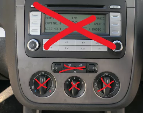 VW Golf 5 Mittelkonsole Blende Abdeckung Radio 1K0858069H Verkleidung edelstahl 