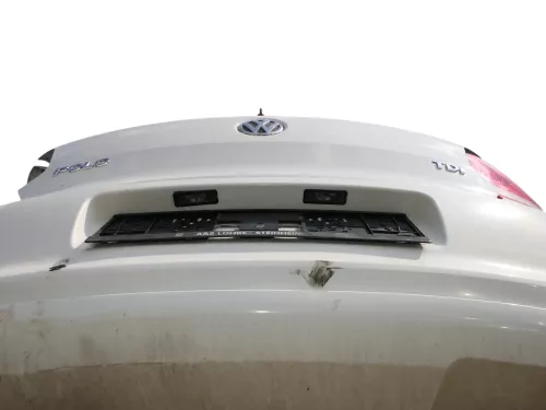 VW Polo 6R Stoßstange Heckstoßstange hinten weiß LB9A   -  MÄNGEL  BILDER ! (184501)