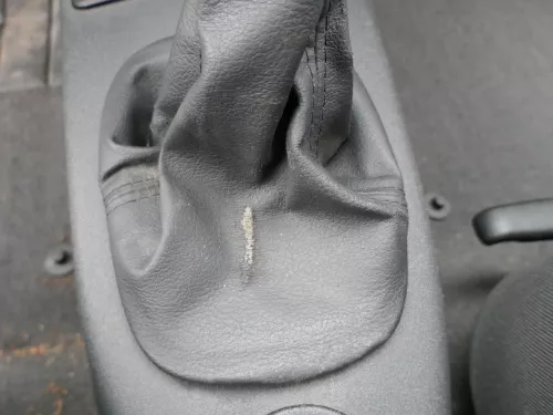VW Lupo Polo 6N2 Schaltknauf Schaltsack Schaltung Schaltknüppel schwarz Leder (184663)