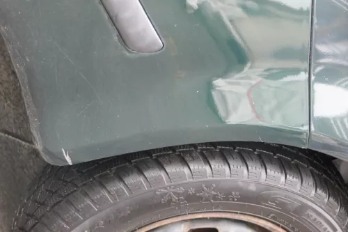 Skoda Fabia 6Y Stoßstange Stoßfänger vorne silber grün LF8C 2000-2004 (184735)