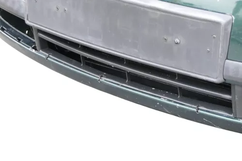 Skoda Fabia 6Y Stoßstange Stoßfänger vorne silber grün LF8C 2000-2004 (184735)