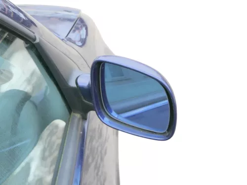 VW Golf 4 Bora elektrischer Spiegel vorne rechts Außenspiegel blau LB5N + Glas