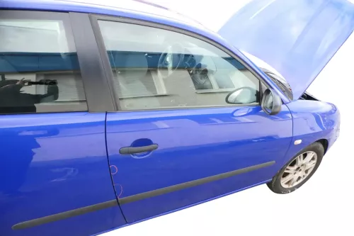 Seat Ibiza 6L Tür Fahrertür 2/3-Türer vorne rechts blau LS5G ohne Anbauteile (180868)