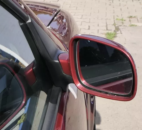 VW Golf 4 Bora manueller Spiegel rechts Außenspiegel rot braun LC3K Glas (165278)