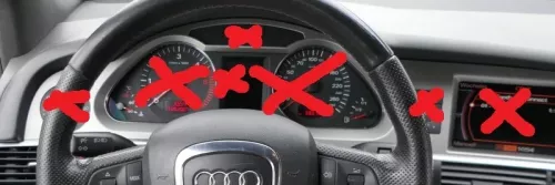 A6 4F Tacho Tachometer Abdeckung Verkleidung silber flex metallic R66 Blende