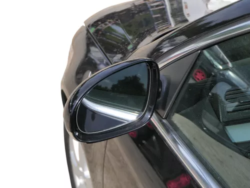 Passat 3C elektrischer Spiegel Außenspiegel links mit Glas Blinke schwarz LC9X (186470)