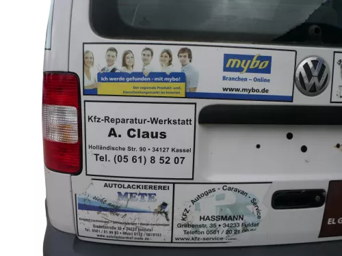 VW Caddy 2k Heckklappe mit Scheibe hinten weiß - LB9A OHNE Anbauteile (186494)