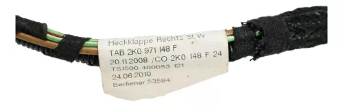 VW Caddy 2K Kabelbaum Leitungssatz hinten für Heckklappe rechts 2K0971148F (186514)