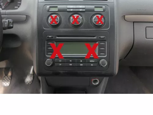 VW Touran Blende MIttelkonsole um Radio Abdeckung 1T0858071L/G schwarz (186561)