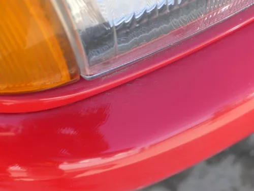 VW Polo 6N Stoßstange vorne 2-geteilte Frontstoßstange rot LP3G Stoßfänger +Nebe (186578)