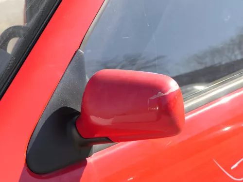 VW Polo 6N elektrisch elektrischer Spiegel Außenspiegel links rot LP3G