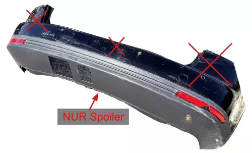 Passat 3C Kombi NUR Spoiler Stoßstange hinten Heckstoßstange schwarz Benziner