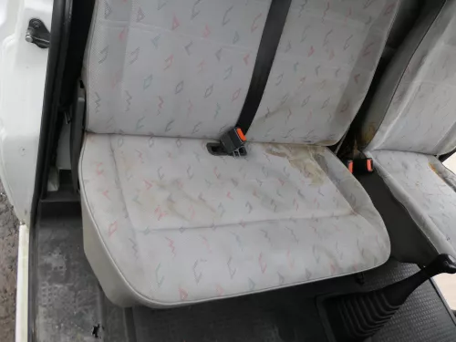 VW T4 Sitz vorne rechts 2er Doppel Beifahrersitz Doppelsitzbank grau mit Konsole (186877)