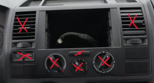 VW T5 Blende MIttelkonsole um Radio Abdeckung 7H0857237E (186926)