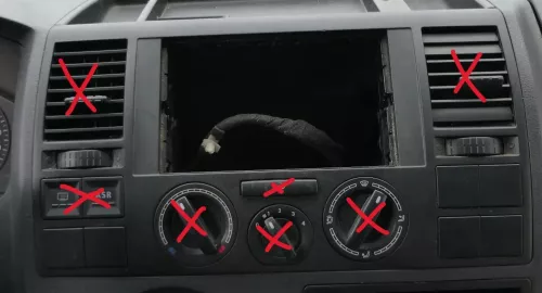 VW T5 Blende MIttelkonsole um Radio Abdeckung 7H0857237E