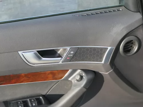 1x A6 4F Türverkleidung Verkleidung Tür vorne links schwarz Leder - Bose (187025)