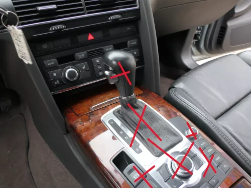 A6 4F Aschenbecher vorn Mitteltunnel Tunnel Becherhalter Verkleidung Holz Nussba (187039)