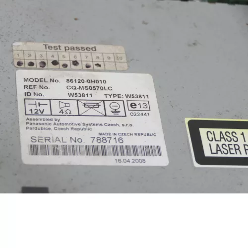 Toyota Aygo Peugeot 107 Radio CD Player Original  86120-0H011 (149984)