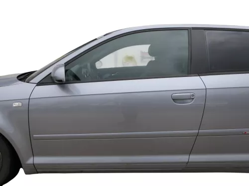 Audi A3 8P 2/3-Türer Tür vorne links Fahrertür Türblatt grau LY7J Rahmen