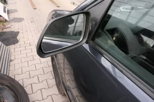 VW Polo 9N 9N3 mechanisch Spiegel Außenspiegel links vorne schwarz Blinker (112684)