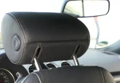 1x A4 8H Cabrio 8E B6 B7 Kopfstütze vorne links Leder blau Perlnappaleder (200376)