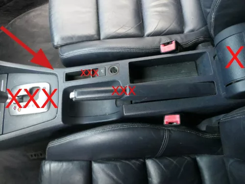 A4 8E 8H B7 Cabrio Mitteltunnel hinten Verkleidung um Handbremse Konsole blau in