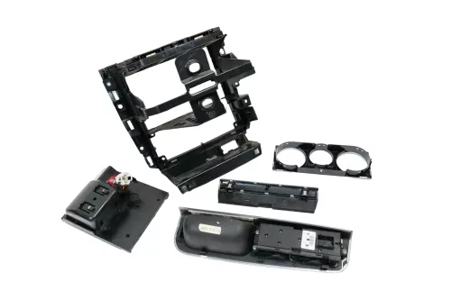 VW Golf 4 Bora Mittelkonsole Verkleidung um Radio 1j1858069G Dekor silber netzop (166122)