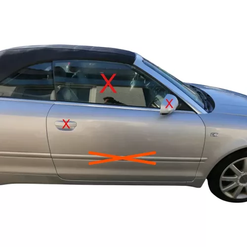 A4 8H 8E B6 B7 Cabrio Tür vorne rechts Beifahrertür silber LY7W -ohne Anbauteile