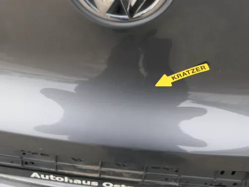 VW Tiguan Heckklappe hinten Kofferraumklappe mit Scheibe grau LD7R (200550)