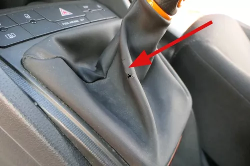 Ibiza 6J Schaltknauf Schaltsack Schaltknüppel Schalthebel 5-Gang Leder orange (200678)