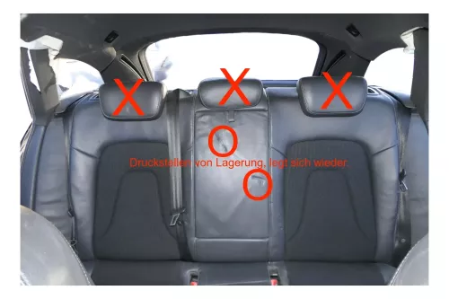 A4 8K B8 Sitz Rückbank Rücksitzbank Gurt schwarz soul Leder Perlnappa S-line